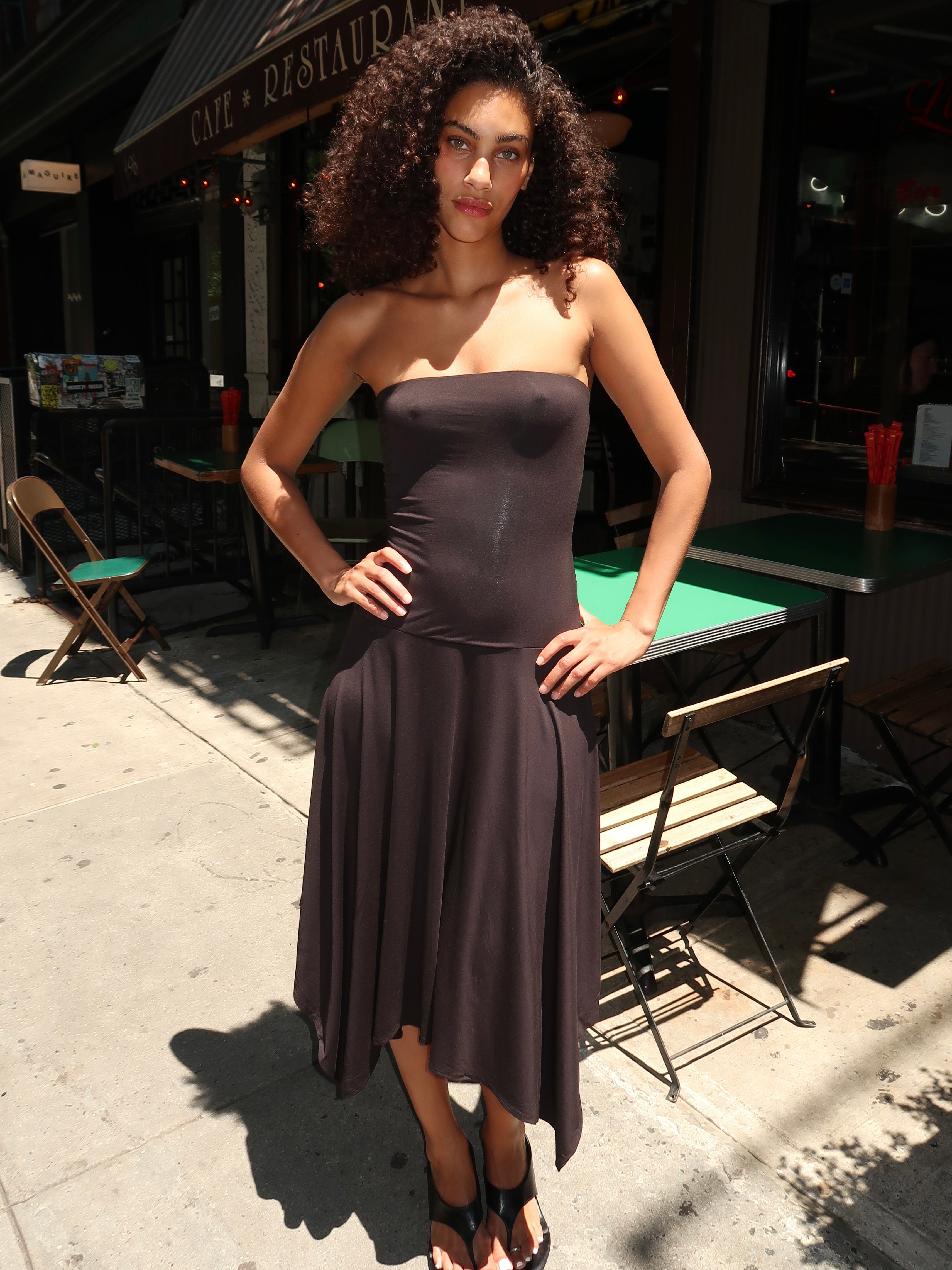 Sienna Strapless Dress in Black