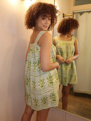 Tipper Dress in Green Trellis