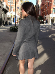 Talia Pleated Mini Skirt in Dark Grey
