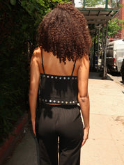 Beaux Shell Button Cami in Black