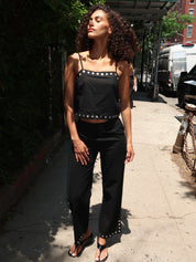 Ernest Shell Button Pants in Black