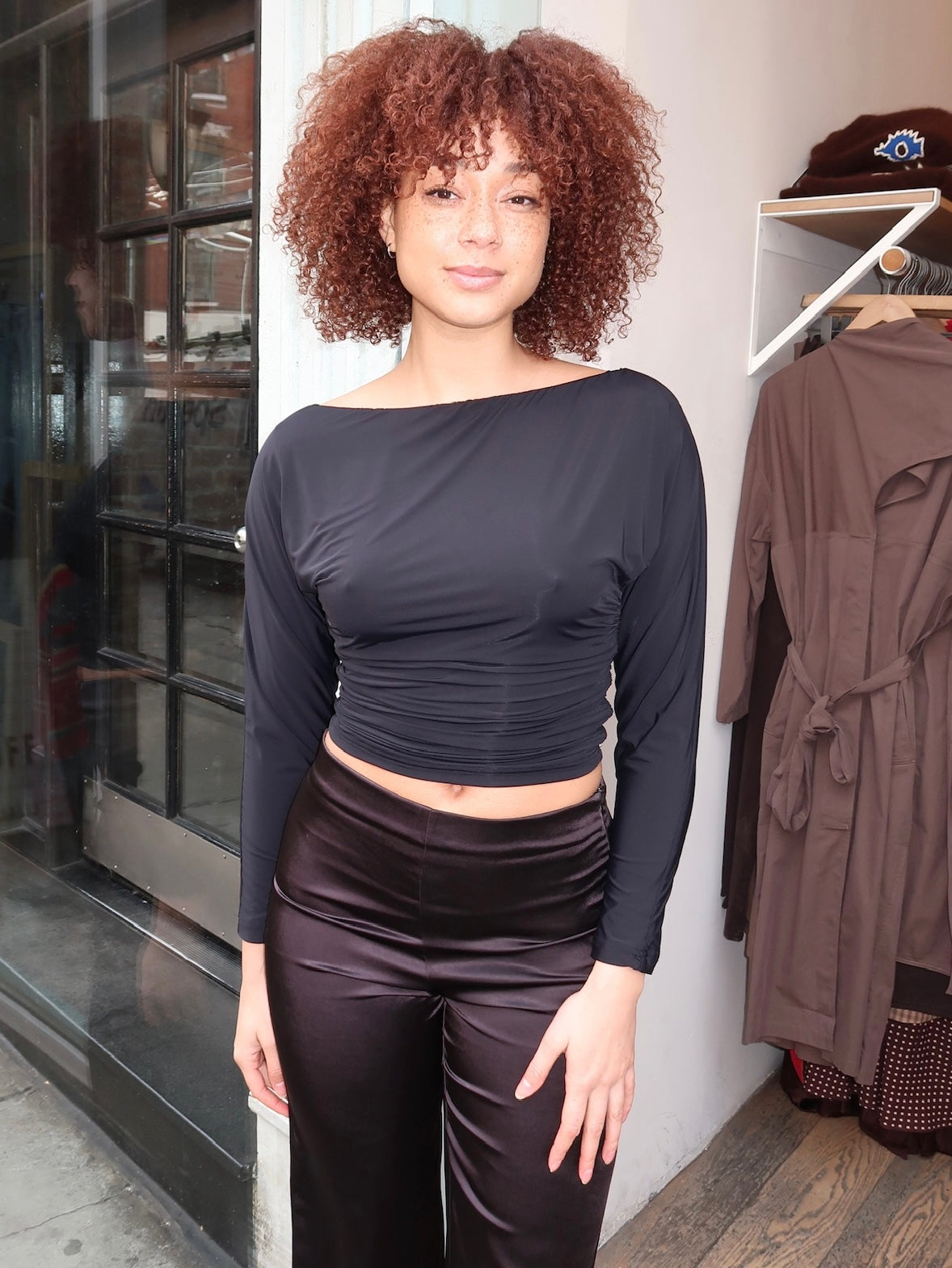 Marcella Asym Long Sleeve in Black