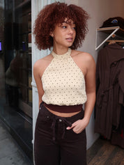 Declan Halter Top in Butter Dot Multi