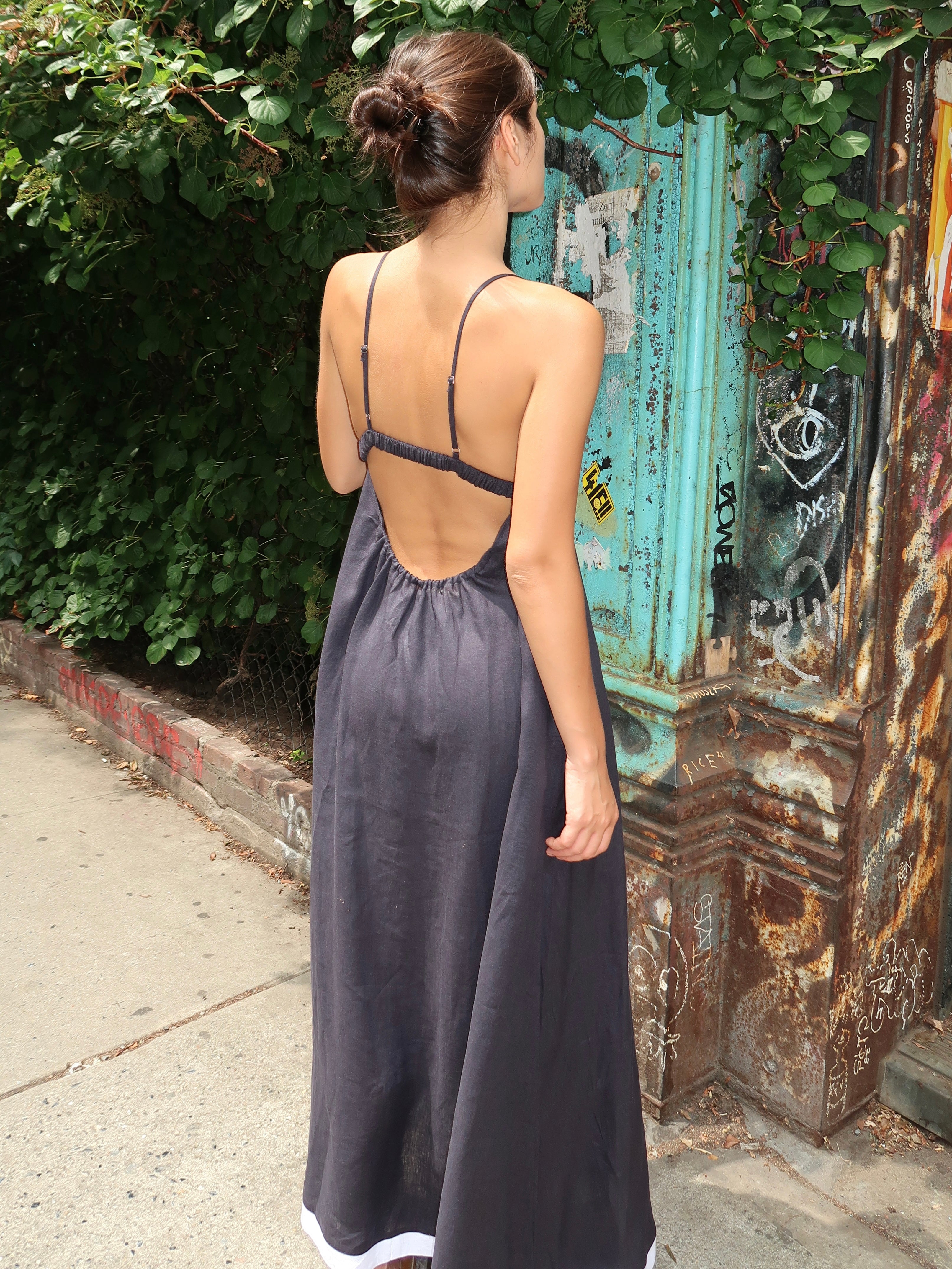 Elyce Maxi Dress in Ink/White