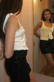 Padua Bow Top in Ivory