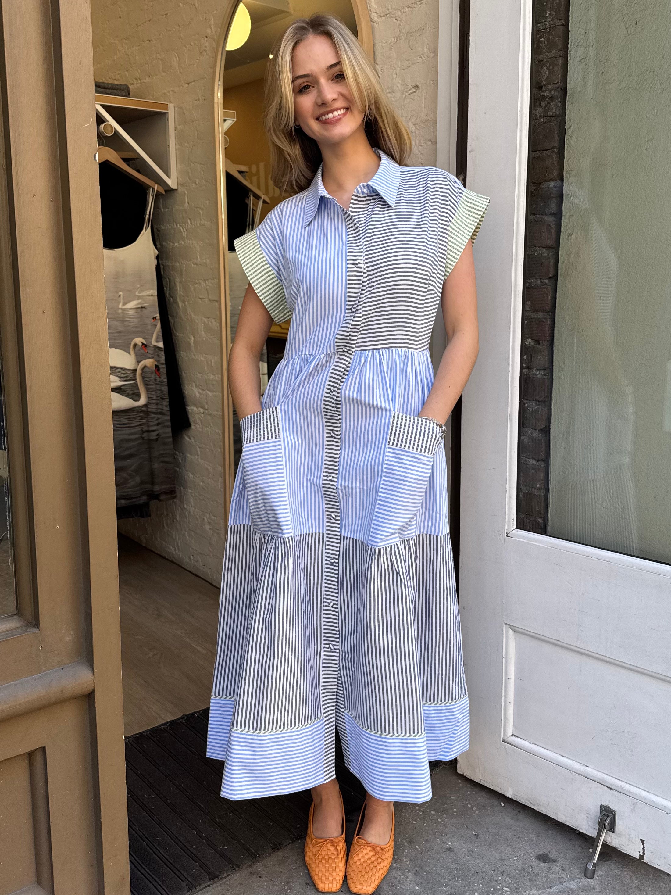 Sarah Dress in Croquet Stripe