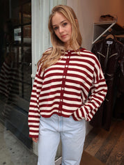 Coletta Knit Cardigan in Crimson