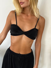 Load image into Gallery viewer, Bentley Pleated Bra &amp; Pant Set in Black
