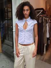 Bobby Keyhole Top in Slate Blue