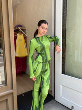 Load image into Gallery viewer, Naomi Pleat Top in Green Marble Paint
