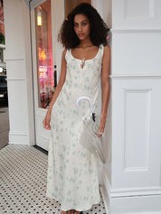 Jaylin Maxi Dress in Cream Green Floral
