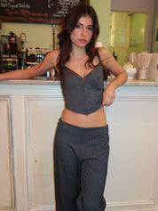 Balboa Corset Top in Charcoal