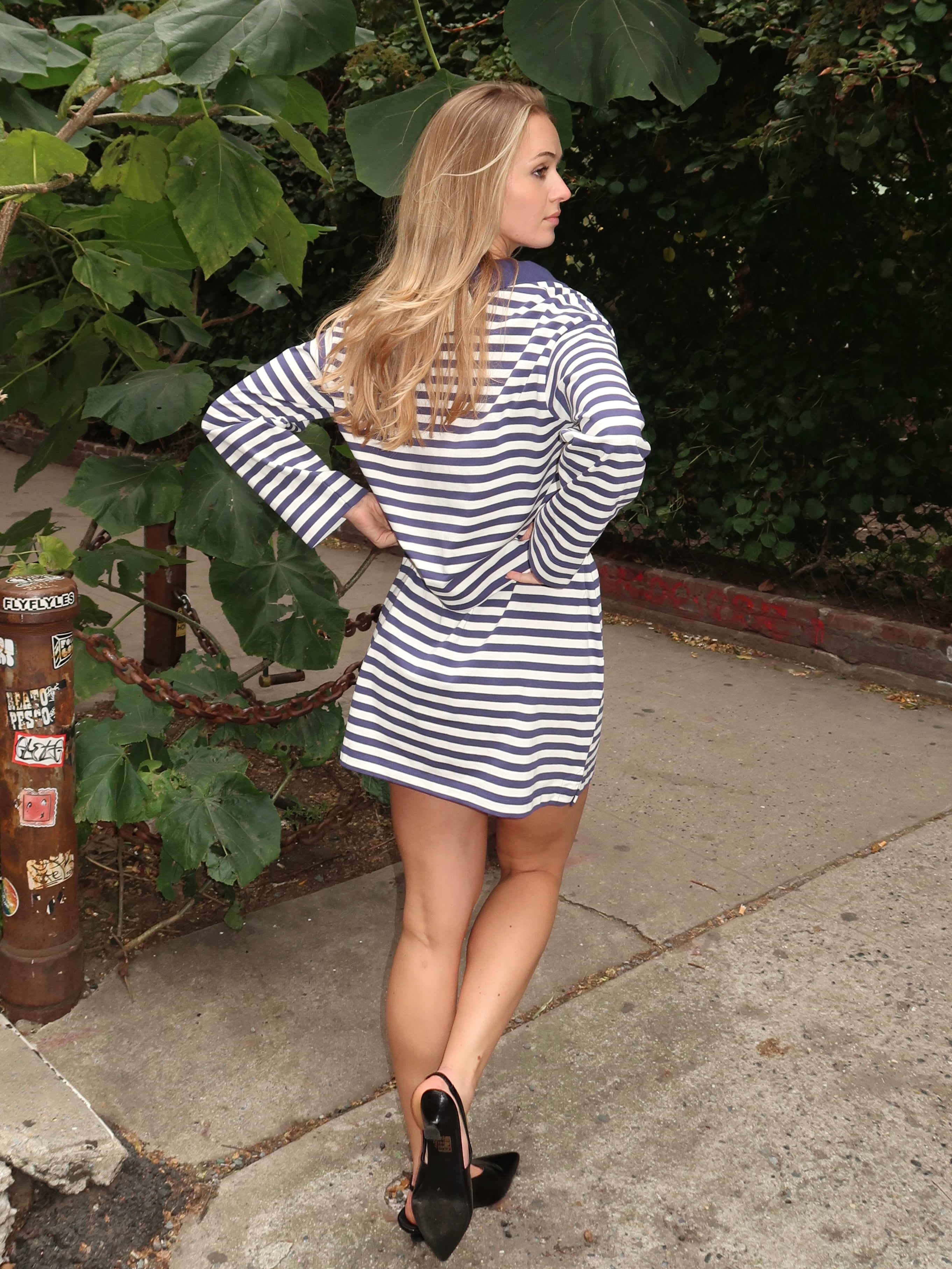 Haisley Skirt in Navy Stripe