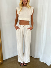 Load image into Gallery viewer, Eli Linen Crop Top in Natural
