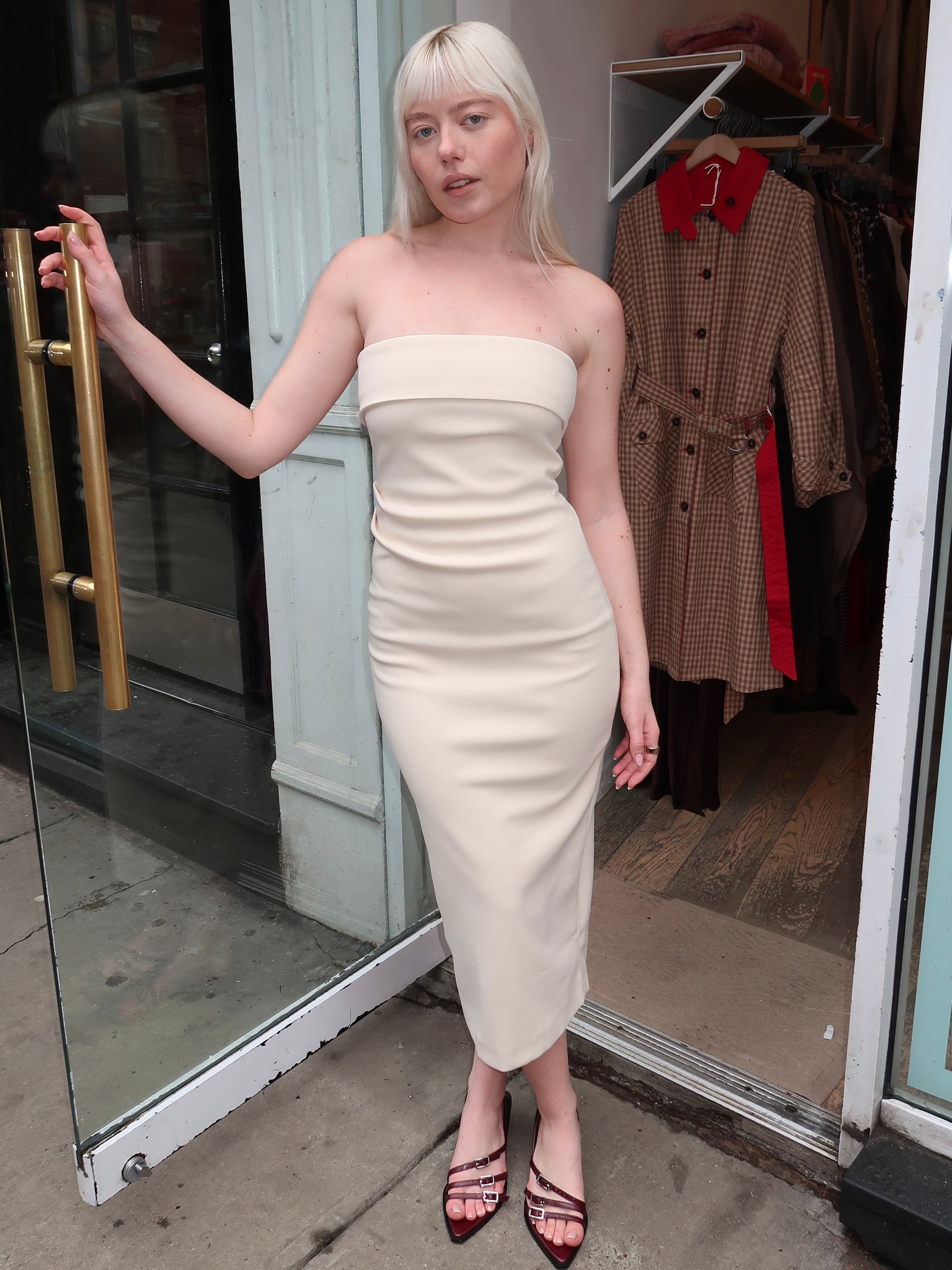 Beth Anne Strapless Maxi Dress in Ivory