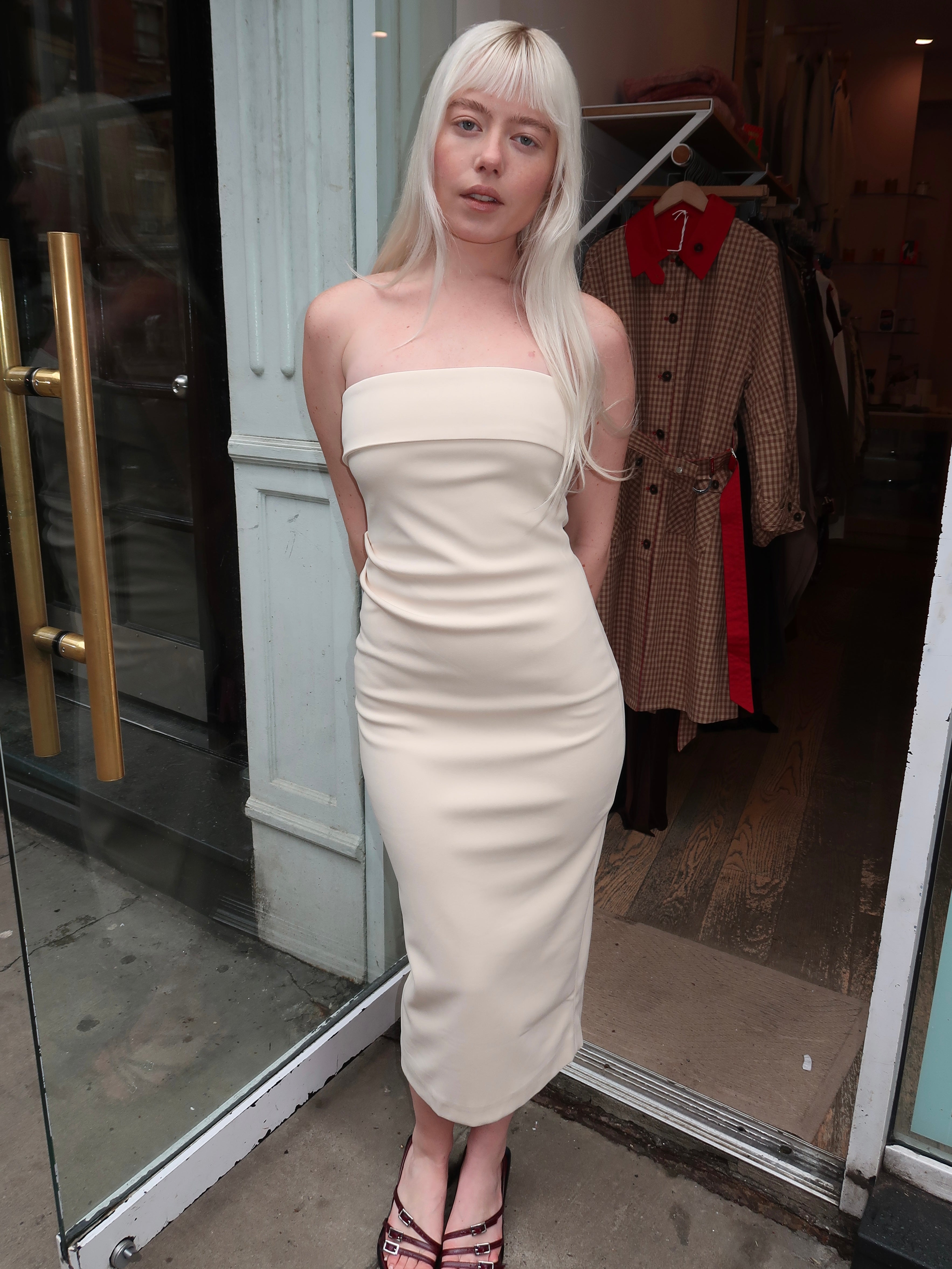 Beth Anne Strapless Maxi Dress in Ivory