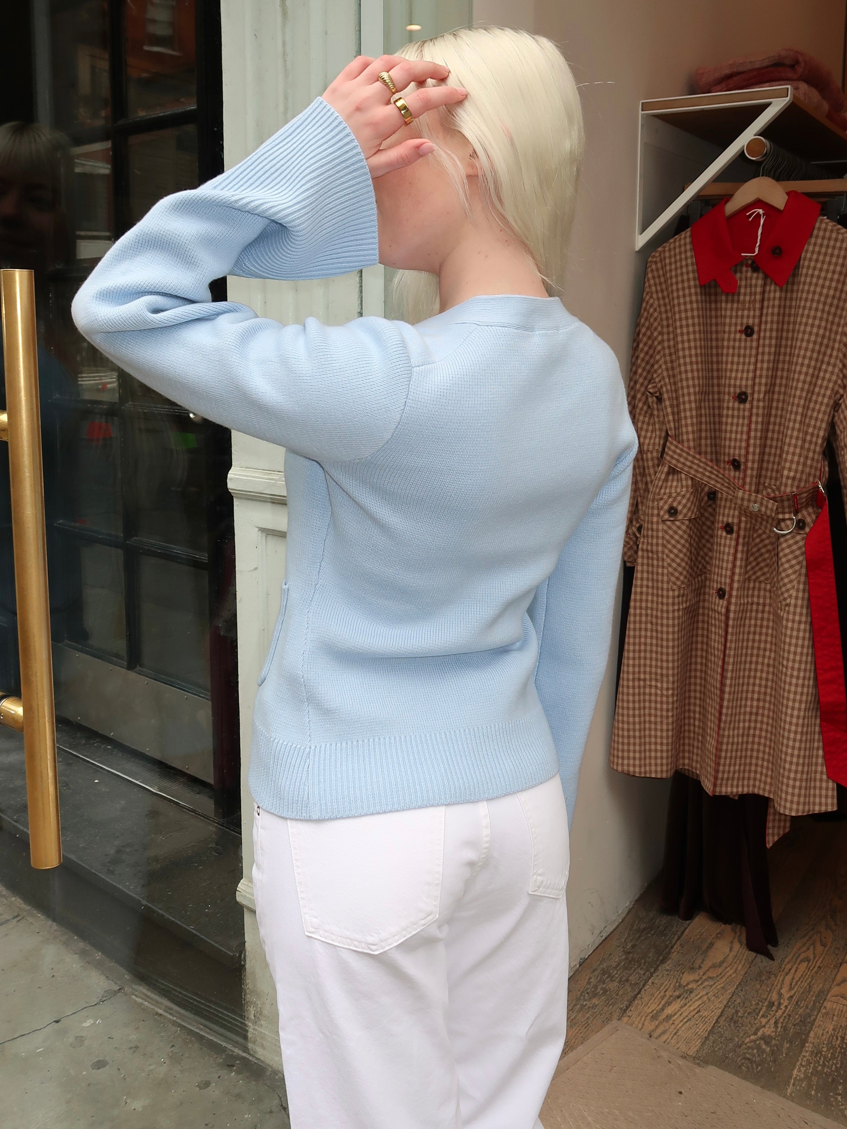 Aeron V-Neck Cardigan in Windsurfer