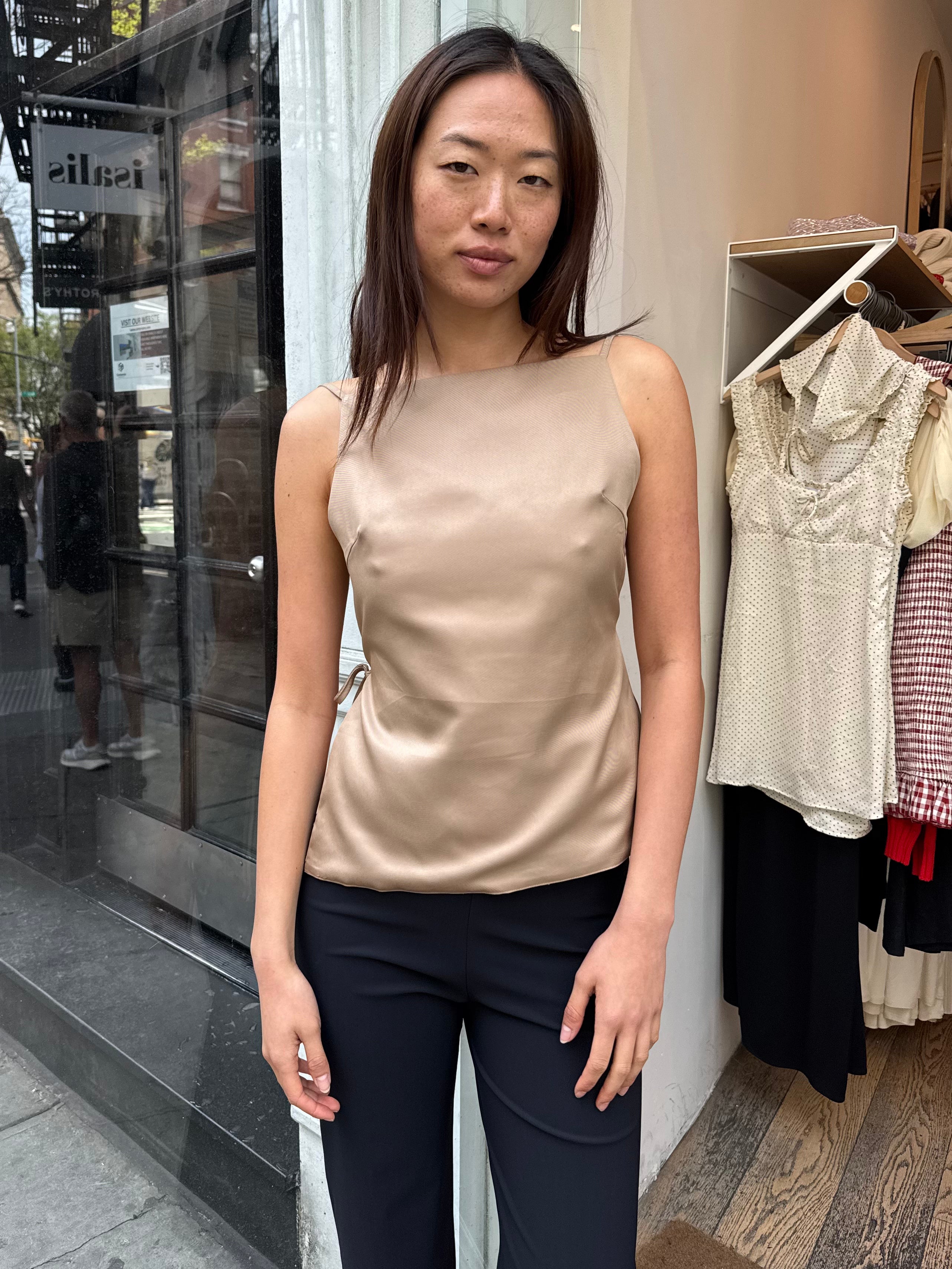 Bex Openback Top in Taupe