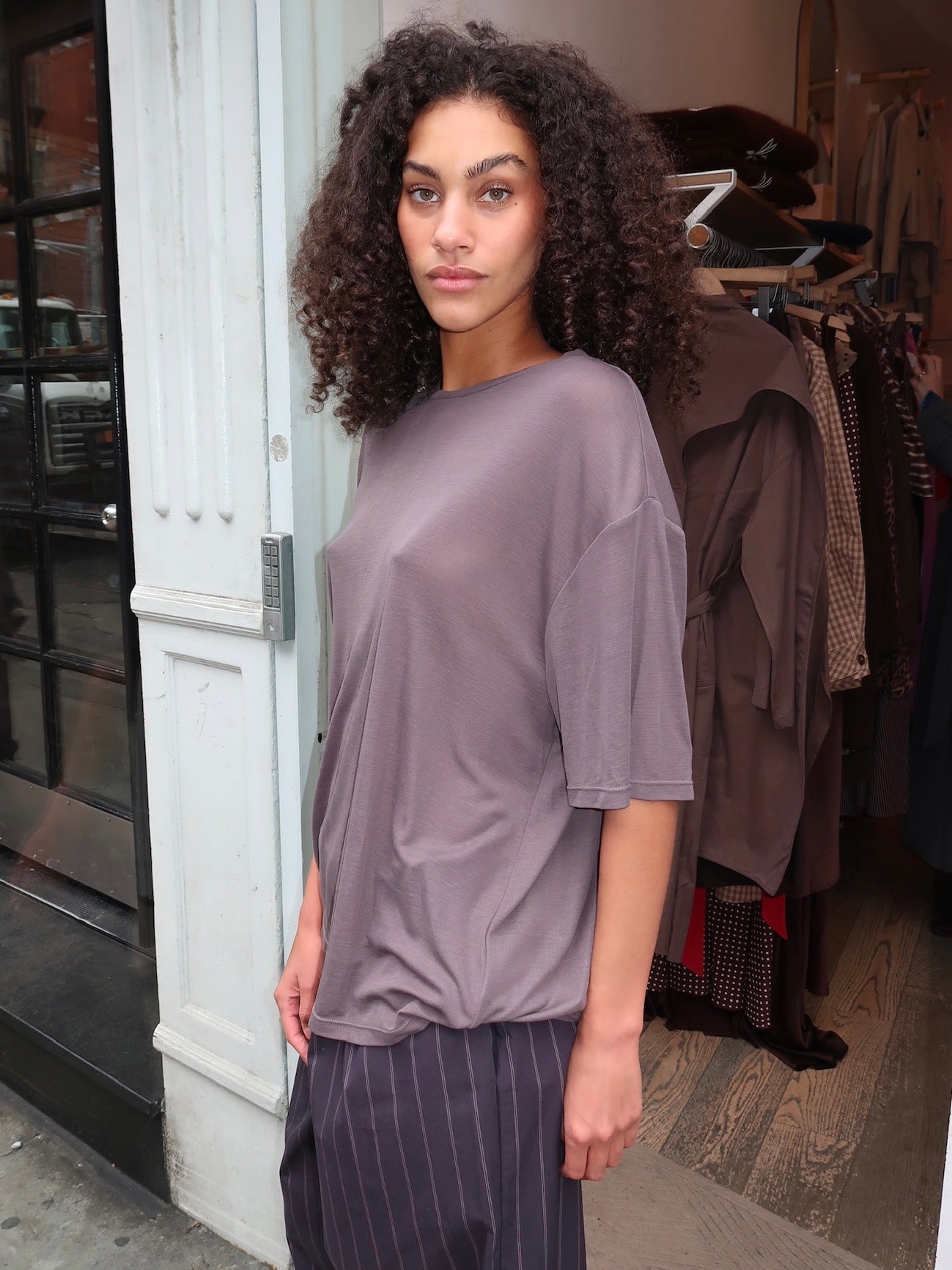 Fine Jersey Relaxed Tee in Soot