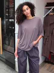 Fine Jersey Relaxed Tee in Soot