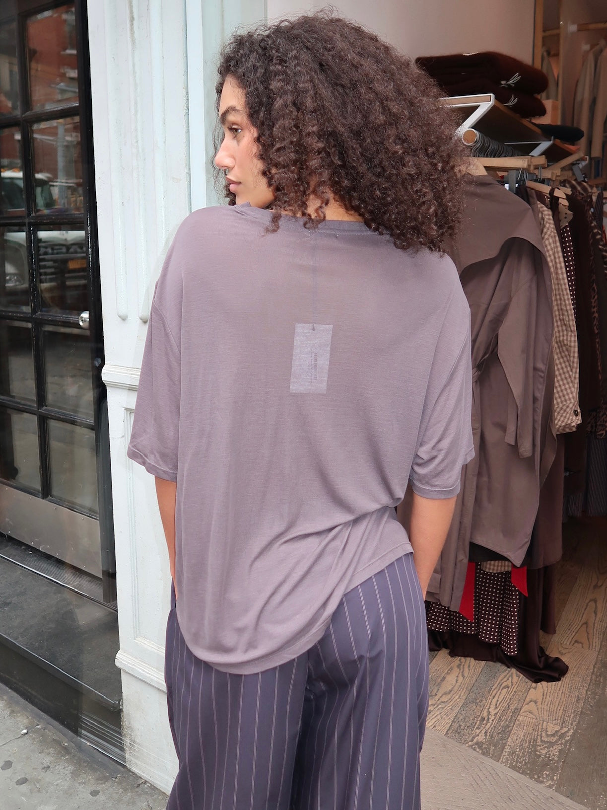 Fine Jersey Relaxed Tee in Soot