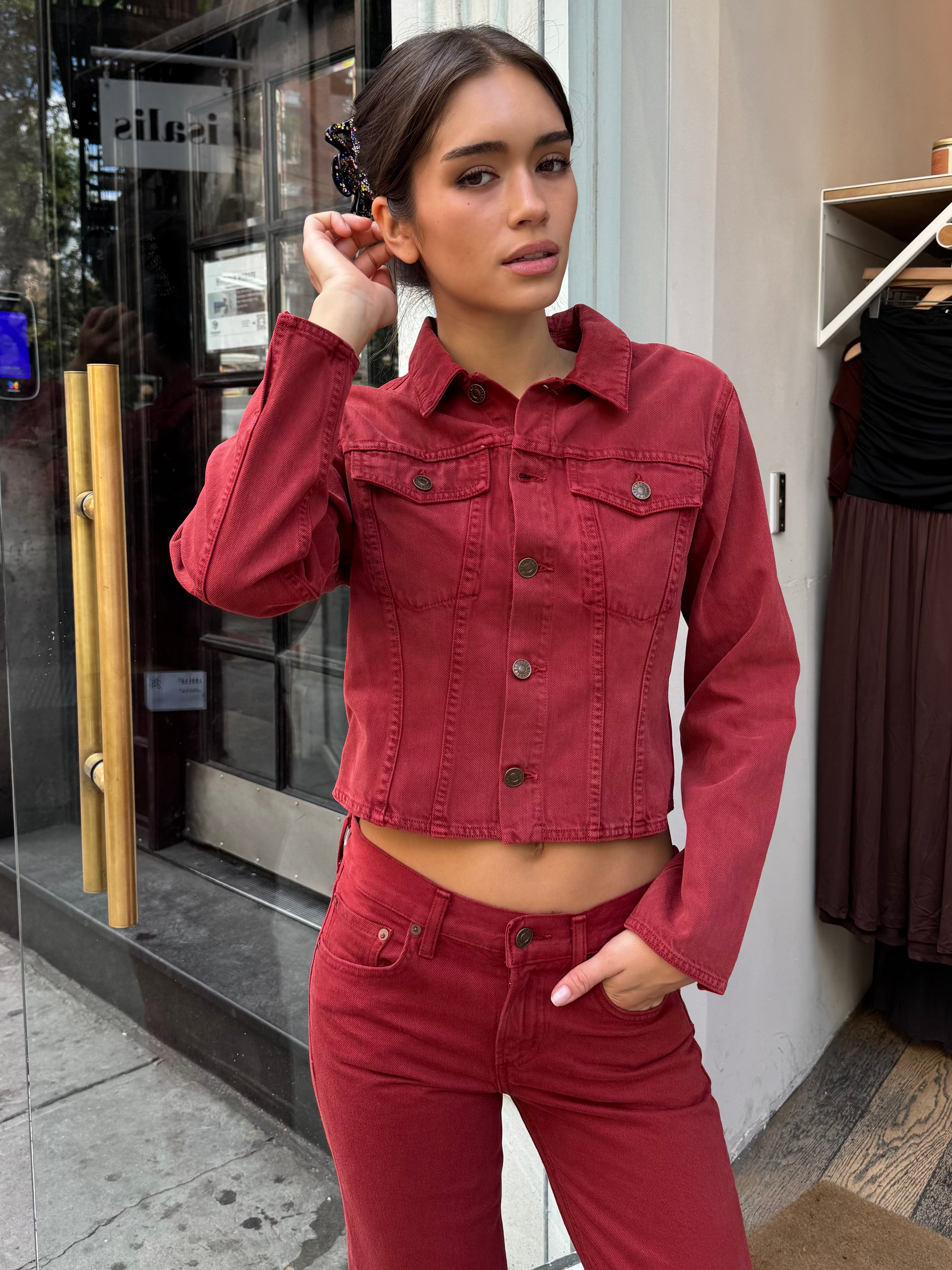 Contoured Jacket in Brick