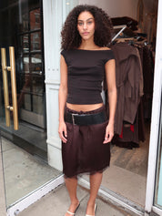 Fine Lace Skirt in Bark