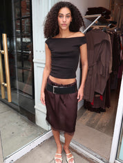 Fine Lace Skirt in Bark