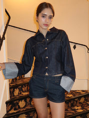 Mex Fitted Denim Jacket in Indigo