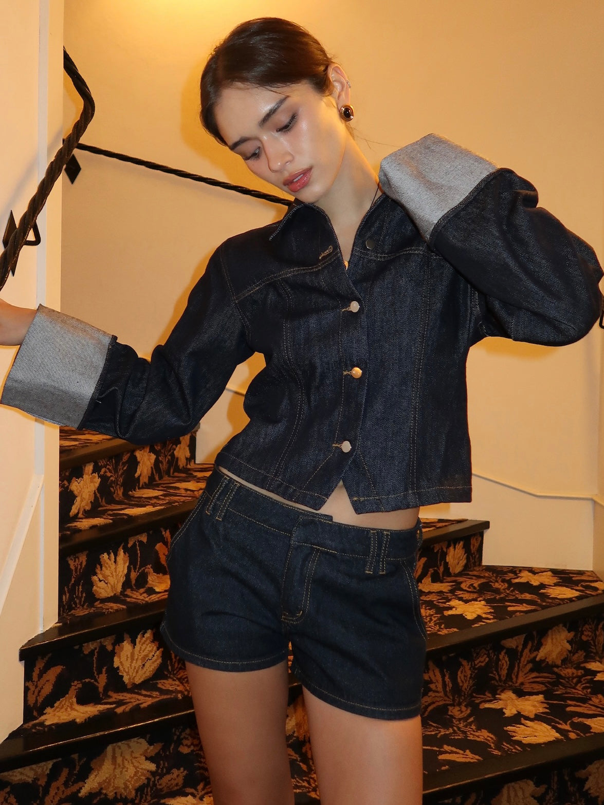 Mex Fitted Denim Jacket in Indigo