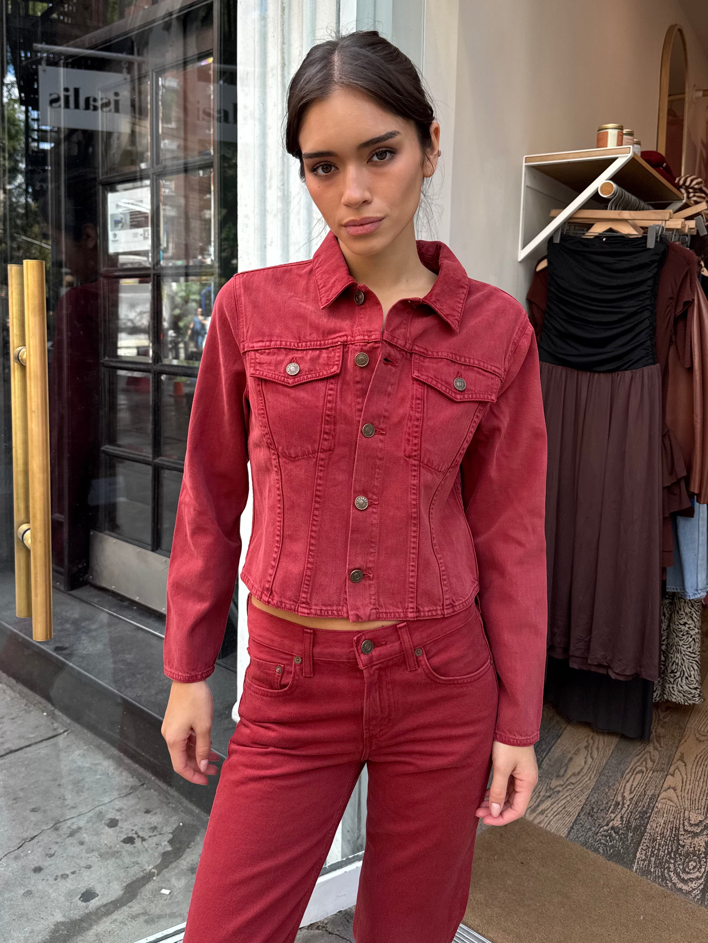 Contoured Jacket in Brick