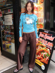 Aliyah Silky Pants in Bean