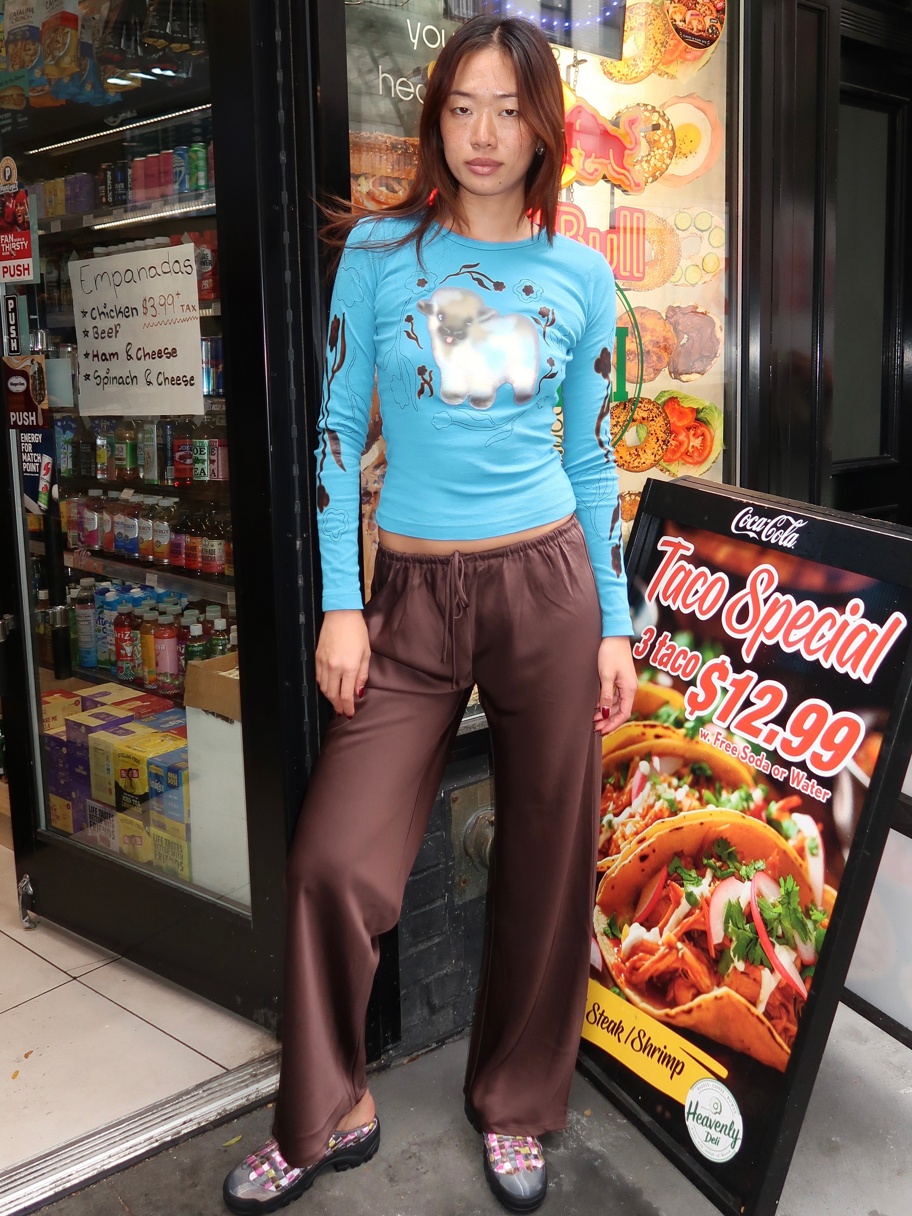 Aliyah Silky Pants in Bean