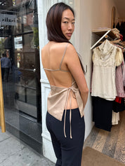 Bex Openback Top in Taupe
