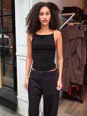 Twist Back Knit Top in Black