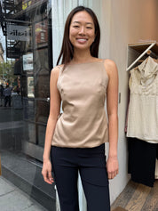 Bex Openback Top in Taupe