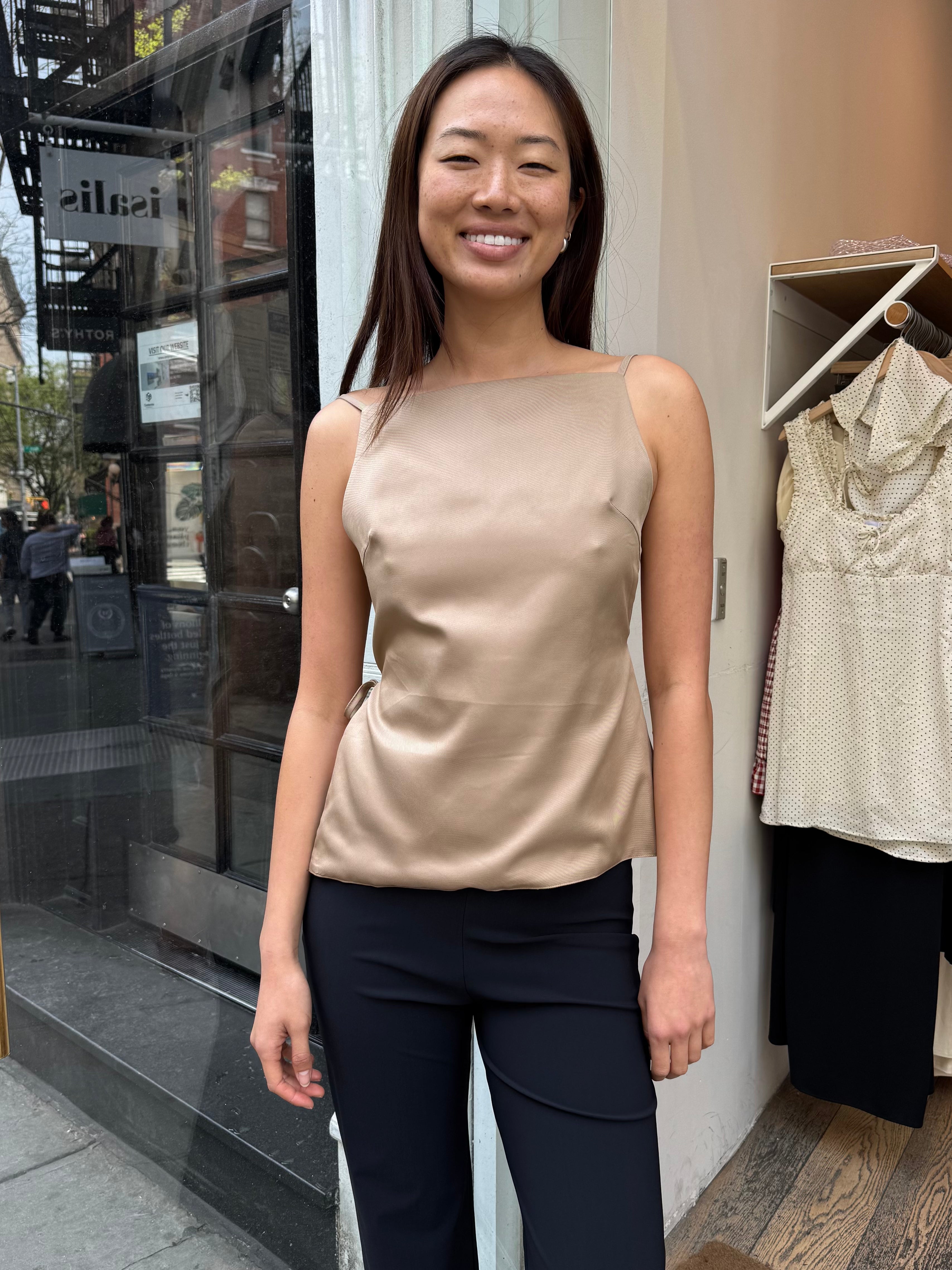 Bex Openback Top in Taupe