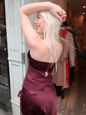 Patrice Strapless Top in Plum