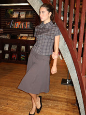 Lorelei Pleated Skirt in Charcoal