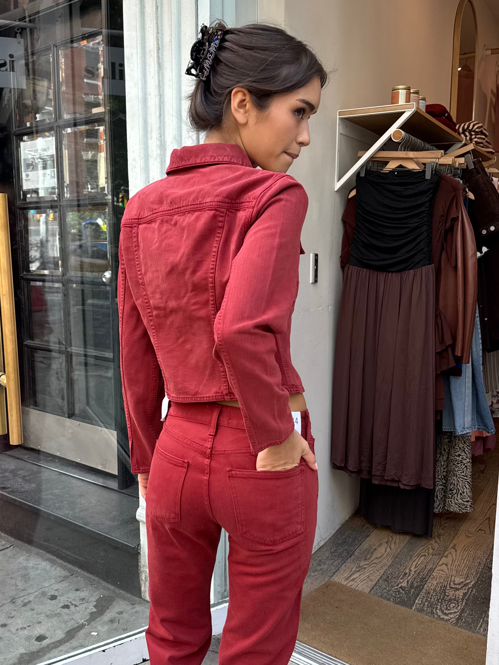 Contoured Jacket in Brick