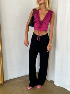 Morgan Linen Trousers in Black