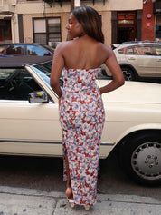 Rosalie Strapless Dress in Lily Garden