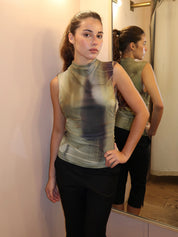 Amani Mesh Top in Olive