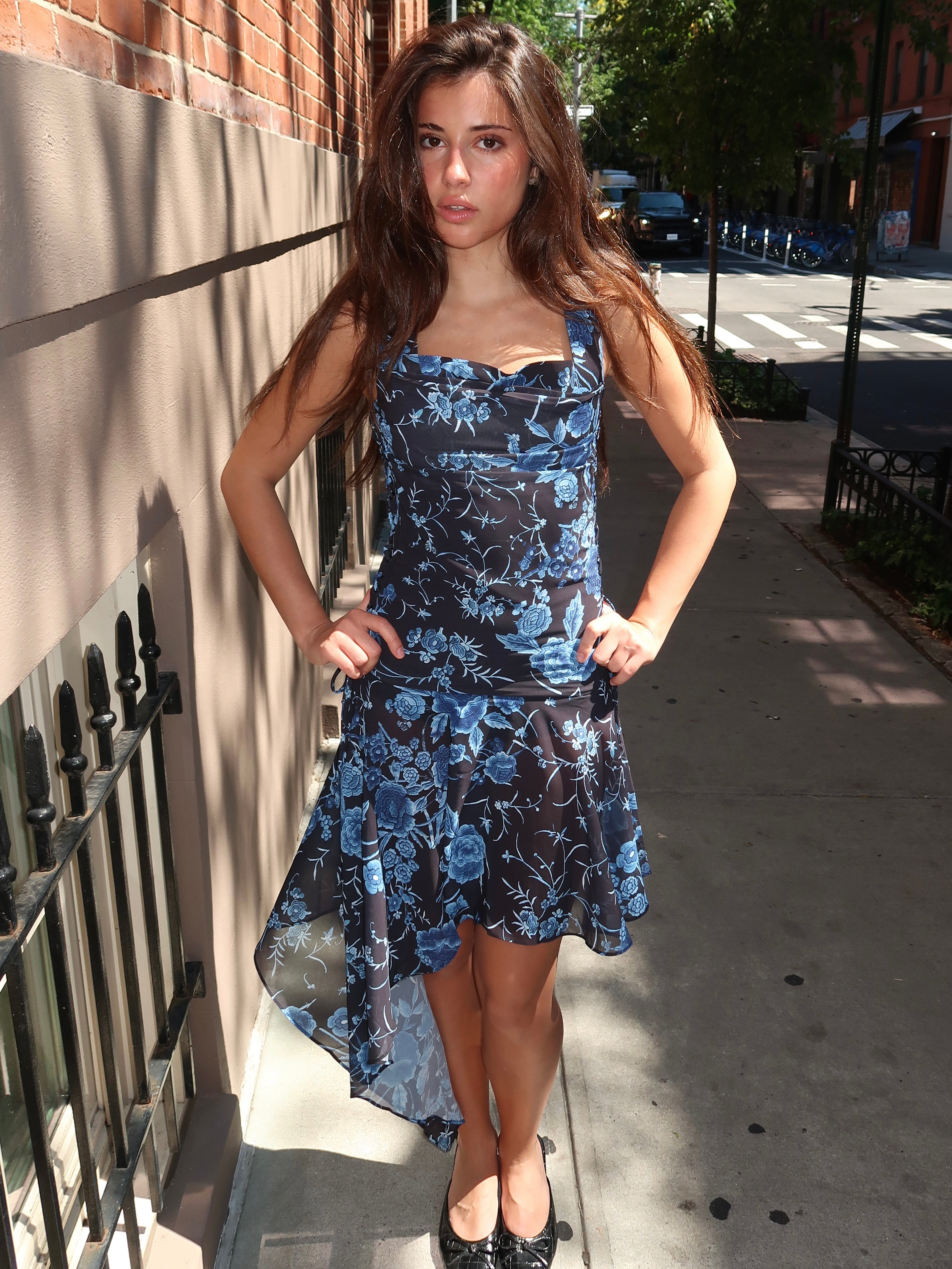 Imogene Dress in Bleu Piano