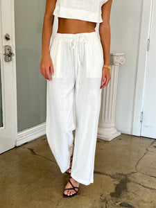 Asher Linen Pants in White