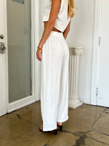 Asher Linen Pants in White