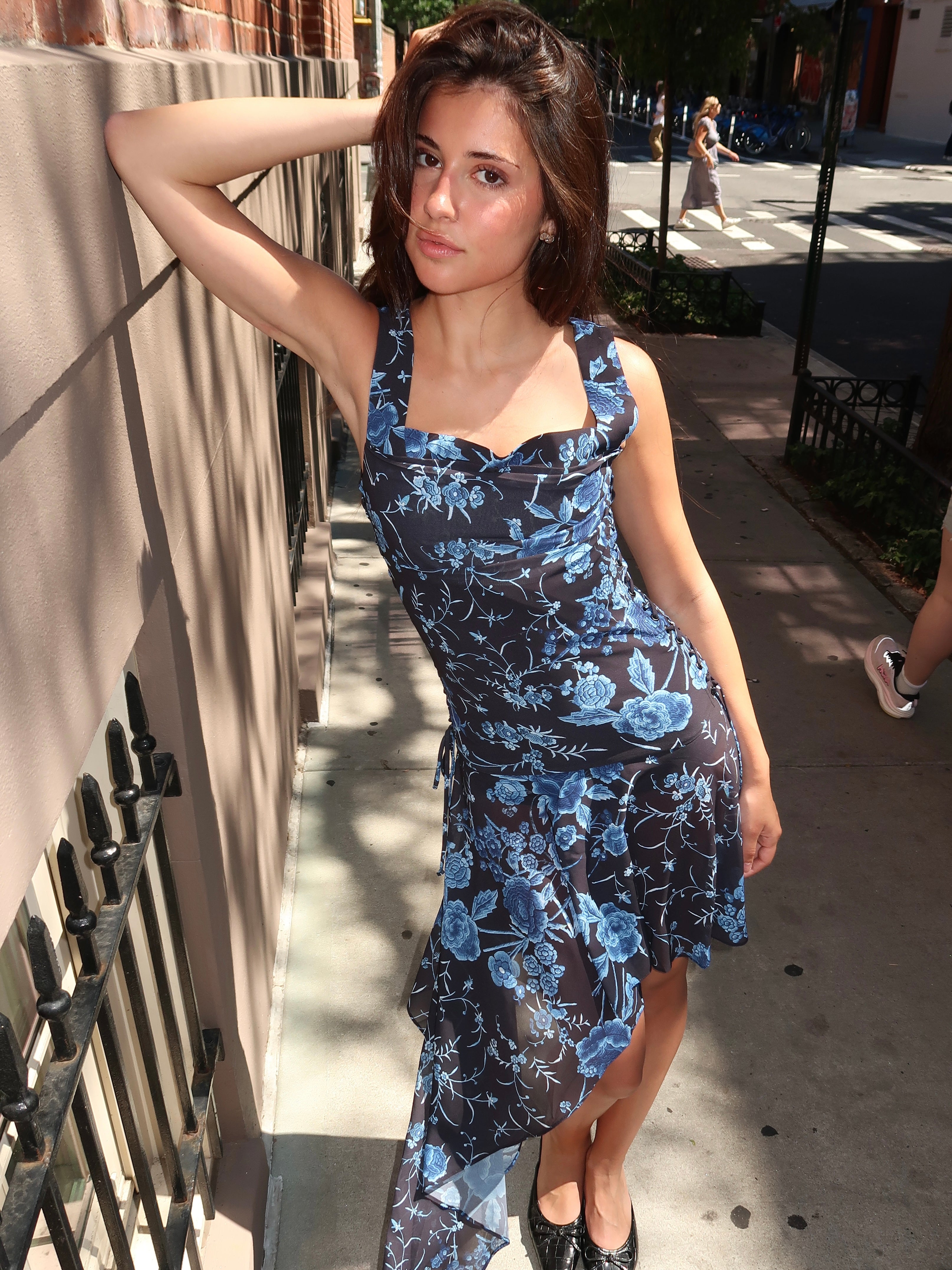 Imogene Dress in Bleu Piano