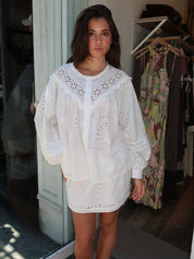 Coit Embroidered Long Sleeve in White