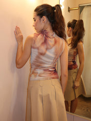 Amani Mesh Top in Light Terracota