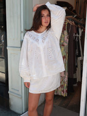 Coit Embroidered Long Sleeve in White